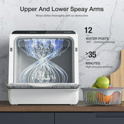 BlitzHome BH-CDW1 Countertop Dishwasher, Smart APP Control,Drying Function 360degree Dual Spray