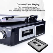 DIGITNOW M36 Vinyl/LP Turntable Record Player, 3.5mm Headphone Jack, Remote and LCD with Bluetooth