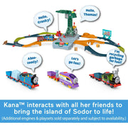 Fisher-Price Thomas & Friends Talking Kana Motorized Toy Train Engine with Phrases and Sounds, Includes Cargo Cars, Preschool Ages 3+