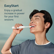 Philips Sonicare 1100 Rechargeable Electric Toothbrush with EasyStart, SmartTimer, QuadPacer, White, HX3901/01
