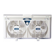 Lasko W09550 Remote Control Electronically Reversible Twin Window Fan with Thermostat