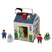 Melissa & Doug 2505 Take-Along Wooden Doorbell Dollhouse Keys, 4 Poseable Wooden Dolls