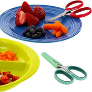 Sprout Cups Baby Feeding Scissors Set of 2, Stainless Steel Blades with Safety Covers, Red, Portable for Babies and Toddlers SPC_FS_673