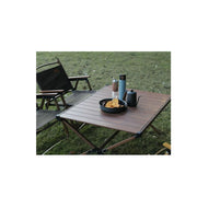 Ozark Trail Aluminum Roll-Top Camping Table, Dark Brown