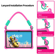 Baken Kids Tablet, 7 Inch HD IPS Touchscreen, 4GB RAM, 32GB Storage Expandable to 128GB, Android 13, WiFi, Bluetooth, Parental Controls, Dual Cameras, Pink Scratchproof Case with Lanyard