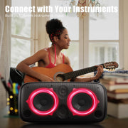 Ortizan Ortizan-P6 Bluetooth Speaker, Ortizan P6 Party Speaker with Wireless Microphone, Black