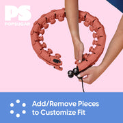 POPSUGAR Weighted & Adjustable Fitness Hoop  30 Detachable Links with 1lb Weighted Ball  Coral
