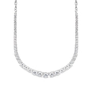 Believe by Brilliance Fine Silver Plated Cubic Zirconia Graduated Necklace, 18