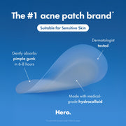 Hero Cosmetics Mighty Patch Invisible+ Hydrocolloid Acne Pimple Patches, 24 Count, Daytime Use, Sensitive Skin Friendly, 79656159