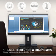 ViewSonic VG2448A 24 Inch IPS LCD Computer Monitor, Full HD 1080p, Ultra-Thin Bezels, Advanced Ergonomic Stand, HDMI DisplayPort USB VGA, Black