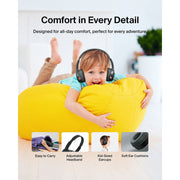 Belkin SoundForm Mini Kids Wired On-Ear Headphones with USB-C to 3.5mm Dongle, Built-In Microphone, 85dB Volume Limiter, Adjustable Fit, Black, AUD010fqBK