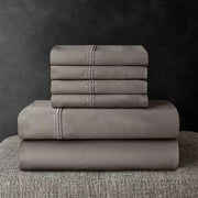 700-Thread-Count Solid Egyptian Cotton Hotel Premier Collection Sheet Set, California King, Grey Bisque
