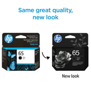 HP N9K02AN#RFD 65 Black Original Ink Cartridge, Sharp Vibrant Black Prints, 120 Page Yield, Eco-Friendly Design