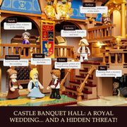 Lumibricks Medieval Castle Banquet Hall Building Bricks Set with LED Lighting, 3232 Pieces, Multicolor, for Adults and Teens