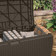 Suncast Wicker 99 Gal. Resin Deck Box-DBW9200