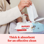 Huggies Simply Clean Unscented Baby Wipes, Hypoallergenic, Paraben-Free, Alcohol-Free, 12 Flip-Top Packs, 864 Count, Disney Packaging, 58568