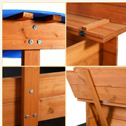 GVDV Wooden Sandbox with Bench Cover for Children, 48 x 48 inch