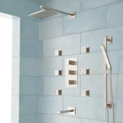 Slide rail set with hand shower and flexible hose - brass - Brushed Nickel