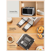 Yabano 7703 4 Slice Toaster, Touchscreen, Dual Independent Control Panels, Stainless Steel
