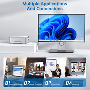 ACEMAGIC Mini PC, Intel Pentium Silver N5030 up to 3.1GHz, 12GB RAM, 256GB M.2 SSD, Windows 11, 4K UHD, WiFi5, Silver, gk3plus