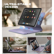 Dexnor iPad Keyboard Case with Backlit Multi-Touch Trackpad, Ultra-Thin Magnetic Detachable Folio, Purple, Compatible with iPad 11th Gen A16 11in and 10th Gen 10.9in, 3000542