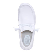 Heydude Wally Funk Mono Men's Casual Shoes, White, Slip-On Loafers with Elastic Laces and Removable Foam Insoles, Size 12M, 40011-100