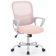 Edx Smug Chair 1368 Yangming Mid Back Swivel Office Desk Chair, Pink