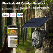 Campark TC17 Trail Camera, 4G LTE Cellular, Solar Powered, 1080P HD Night Vision, Motion Activated, Waterproof IP66, 360 Pan, 90 Tilt, Wireless with SIM Card