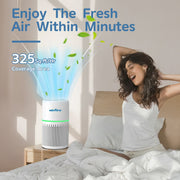 AIRFIRE Air Purifiers for Home 1650sq.ft HEPA Air Purifiers for Bedroom, Pollen, Wildfire/Smoke, AP206, White