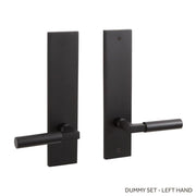 Signature Hardware EH.SSQTB.2600.42.L.BLK Tolland EH.SSQTB.2600.42.L.BLK Brass Dummy Entrance Door Plate - Lever Handle - Left Hand - No Backset - Satin Black