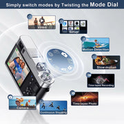 ACTITOP 4K Digital Camera for Photography with Viewfinder 48MP Vlogging Camera for YouTube with 32GB Card 16X Autofocus Anti-Shake Travel Portable Video Camera Camcorder - Black