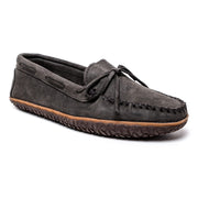 Minnetonka Men's Tie Tread Loafers, Grey Ruff Suede, Slip-On Moccasins with MinnTREAD Rubber Sole, Size 11, 1374099
