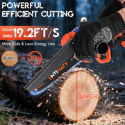 UNTIMATY 6 Inch Cordless Chainsaw with 2 21V Lithium Batteries, 2 Chains, Red