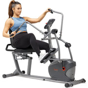 Sunny Health & Fitness SF-RBE420035 Performance Recumbent Cross Trainer & Elliptical Bike with Dual Motion Arm Exercisers