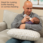 Boppy Momkind Nursing Pillow, Compact Support for Feeding, Taupe Gingham Check, 12 in, 94652805