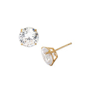 Brilliance H67876.WC 10kt Yellow Gold Round CZ Stud Earrings, 8mm