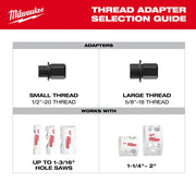 Milwaukee Small Thread Adapters for QUIK-LOK Hole Saw Arbor, 1/2 in Shank, Steel, Pack of 5, 150942