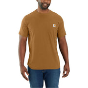 Carhartt Men's Big & Tall Force Relaxed Fit Midweight Short-Sleeve Pocket T-Shirt, Carhartt Brown, X-Large Tall, 106652