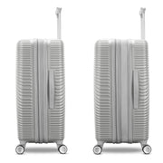 American Tourister Color Waves Carry On Expandable Luggage Suitcase with 360-Degree Dual Spinner Wheels, Silver