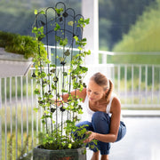 SNYNUXX Metal Detachable Trapezoidal Garden Trellis Set, Black, 60 Inch, Pack of 4