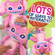 Disney Stitch Angel Interactive Plush Toy, 13.5-Inch Pink with Animated LCD Eyes, 50+ Sounds and Phrases, Ages 3+, 11926