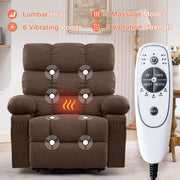 JONPONY Power Lift Recliner Chair Recliners for Elderly with Heat and Massage Recliner, Medium Size-Brown