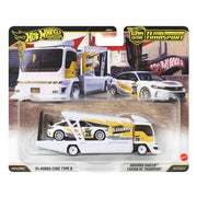 Mattel Hot Wheels Legends Team Transport 2-Pack, Honda Civic Type R and Kousoku Hauler, 1:64 Scale, JMN15