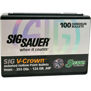 Sierra 9924 SIG Sauer Bullets V-Crown Pistol Bullets - 9mm - 124 Grain
