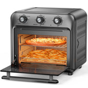 HOMSHADE 19QT Air Fryer Toaster Oven, 5-in-1 Multifunctional Countertop Cooker, Oil-Free Air Frying, 1500W, Black
