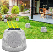 NiceBuy OKS-0623-2 Rock Speakers Outdoor Waterproof Bluetooth Wireless TWS Pair with Solar Power RGB Lights 2 Pack
