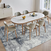 SIXHOME 8x10 Washable Non-Slip Area Rug, Modern Abstract Blue, Ultra-Soft Polyester Indoor Farmhouse Carpet, WM-DLD-8x10-BLUE