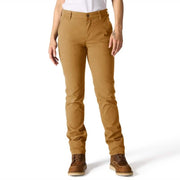 Carhartt Women's Essential Canvas Work Utility Pants, Relaxed Fit, Mid-Rise, Straight Leg, Dark Sepia, Size 4, 105113