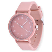 Time and Tru Adult Unisex Analog Watch in Pink Silicone Band 42000WML