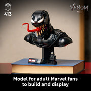 LEGO Marvel Venom Bust Building Set, 413 Pieces, Includes Venom Minifigure, Pedestal Display Stand, 76356
